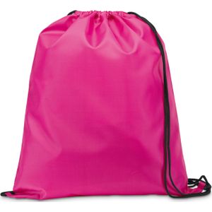 Gymtas/lunchtas/zwemtas met rijgkoord - voor kinderen - fuchsia roze - 35 x 41 cm - rugtas