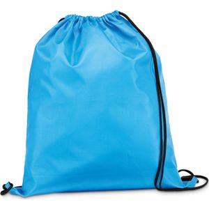 Gymtas/lunchtas/zwemtas met rijgkoord - voor kinderen - lichtblauw - 35 x 41 cm - rugtas