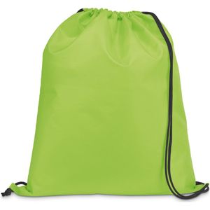 Gymtas/lunchtas/zwemtas met rijgkoord - voor kinderen - lime groen - 35 x 41 cm - rugtas