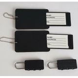 Benson Kofferlabel/bagagelabel incl. hangslot - 4x - zwart - cijferslot