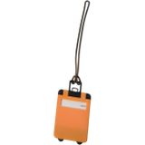 Kofferlabel Wanderlust - 2x - oranje - 9 x 5.5 cm - reiskoffer/handbagage label