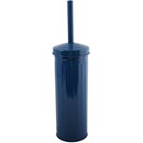 MSV Toiletborstel in houder 38 cm/zeeppompje 260 ml set Industrial - metaal - blauw