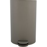 MSV Toiletborstel in houder/pedaalemmer set Moods - kunststof - taupe/beige