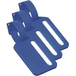Kofferlabel Janina - 5x - blauw - 9 x 5 cm - reiskoffer/handbagage label