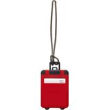 Kofferlabel Jenson - 4x - rood - 8 x 5.5 cm - reiskoffer/handbagage label