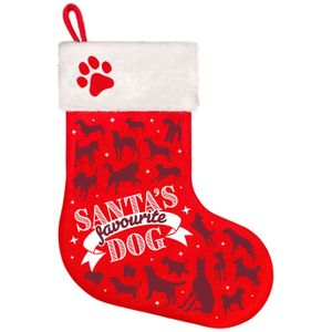 Kerstsok voor de hond - Favourite dog - 37 cm - kerstsokken voor huisdieren