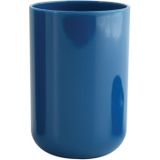 MSV Toiletborstel in houder/beker/zeeppompje badkamer set Moods - metaal/kunststof - donkerblauw