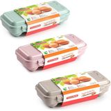 Plasticforte Eierdoos - koelkast organizer eierhouder - 10 eieren - mint groen - kunststof - 27 x 12,5 cm