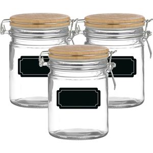 Weckpot/inmaakpot - 4x - 700 ml - glas - met beugelsluiting - incl. etiketten