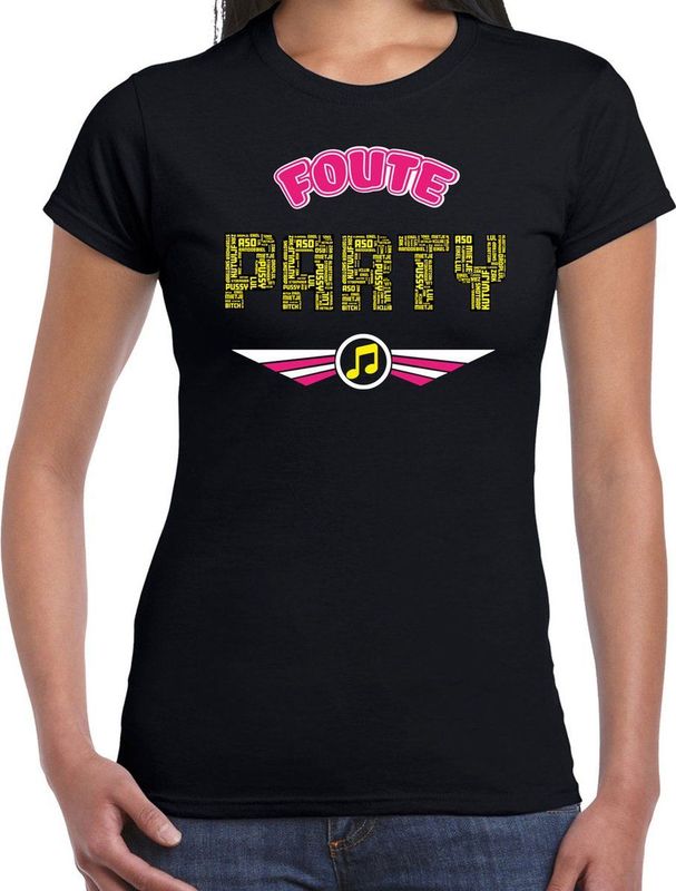 Bellatio Decorations foute party t-shirt - dames - zwart - foute party outfit kleding