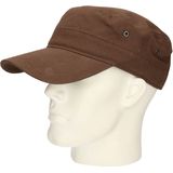 Myrtle Beach Leger/army pet voor volwassenen - donkerbruin - Militairy look rebel cap - verstelbaar