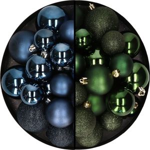Kerstboom 147 stuks kerstballen mix wit-donkerblauw-rood voor 180 cm boom versiering