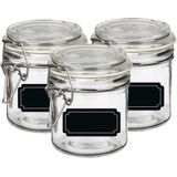 Weckpot/inmaakpot - 6x - 250 ml - glas - met beugelsluiting - incl. etiketten