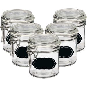 Weckpot/inmaakpot - 10x - 250 ml - glas - met beugelsluiting - incl. etiketten