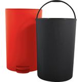 MSV - Moods - Badkamer Accessoires Set - Rood - Kunststof - Inclusief Toiletborstel en Pedaalemmer