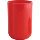 MSV - Moods - Badkamer Accessoires Set - Rood - Kunststof - Inclusief Toiletborstel en Pedaalemmer