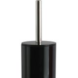 MSV Toiletborstel in houder/beker/zeeppompje/pedaalemmer set Moods - kunststof - zwart