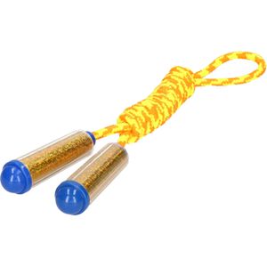 Springtouw - met kunststof handvattenÃ¯Â¿Â½- geel/oranje/goud - 210 cm - speelgoed