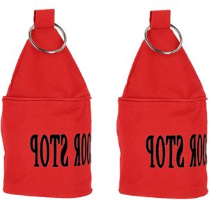 Esschert Deurstopper Neon - 2x - 2,5 Kg - Canvas - Rood - 13 X 13 X 28.5 cm