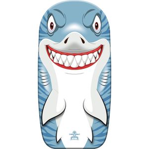 Bodyboard haai - kunststof - lichtblauw/wit - 82 x 46 cm - Bodyboard
