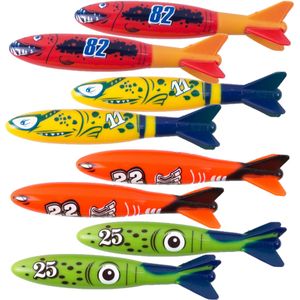 Benson Duikspeelgoed torpedos - 8-delig - gekleurd - kunststof