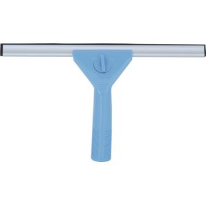 MSV Raamwisser/raamtrekker - kunststof handvat - blauw - 30 cm breed - douche wisser