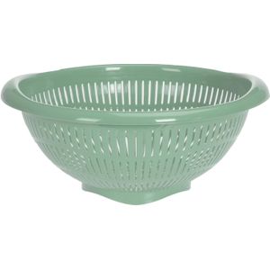 Excellent Houseware Keuken vergiet/zeef - groen - kunststof - 30 x 31 x 14 cm