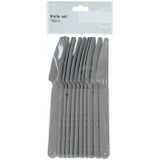 Excellent Houseware Messen - 10x stuks - grijs - kunststof - 18 cm - herbruikbaar