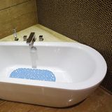 MSV Douche/bad anti-slip matten set badkamer - pvc - 2x stuks - lichtblauw - 2 formaten