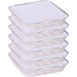 Elite Meal prep bewaar bakjes - Aluminium - 9x - 25 x 25 x 5 cm - met deksel - Vershoudbakjes