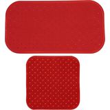 MSV - Douche/Bad Anti-Slip Mat - Terracotta - Rubber - 2 Stuks