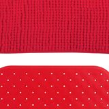 MSV Douche anti-slip mat en droogloop mat - Sevilla badkamer set - rubber/microvezel - rood