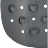 MSV Douche anti-slip mat en droogloop mat - Sevilla badkamer set - rubber/microvezel - donkergrijs