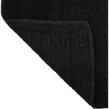 MSV badkamer droogloop mat/tapijt - Bologna - 45 x 70 cm - bijpassende kleur zeeppompje - zwart
