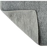 MSV badkamer droogloop mat/tapijt - Bologna - 45 x 70 cm - bijpassende kleur zeeppompje - grijs
