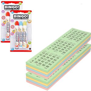 Bingokaarten Nummers 1-75 - 200x Vellen - Inclusief 6x Bingostiften