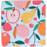 Onderzetters voor glazen - 6x - tropical fruit - blauw - hout - 10 x 10 cm