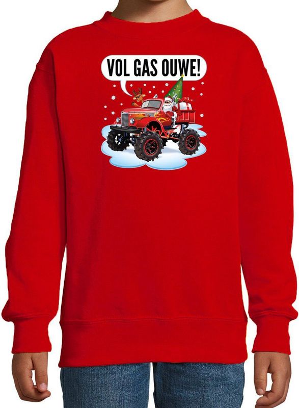 Bellatio Decorations - Monstertruck - Sweater - Rood - Katoen