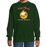 Bellatio - Merry Christmas - Sweater - Groen - Kinderen - Kerst
