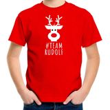 Bellatio Decorations kerst t-shirt voor kinderen - team Rudolf - rood - Kerstdiner 104 110