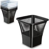 Plasticforte Afvalbak/vuilnisbak/kantoor prullenbak - plastic - zwart - 30 cm