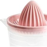 Plasticforte Sinaasappelpers/citruspers - Handmatig - kunststof - 16 x 15 cm - roze