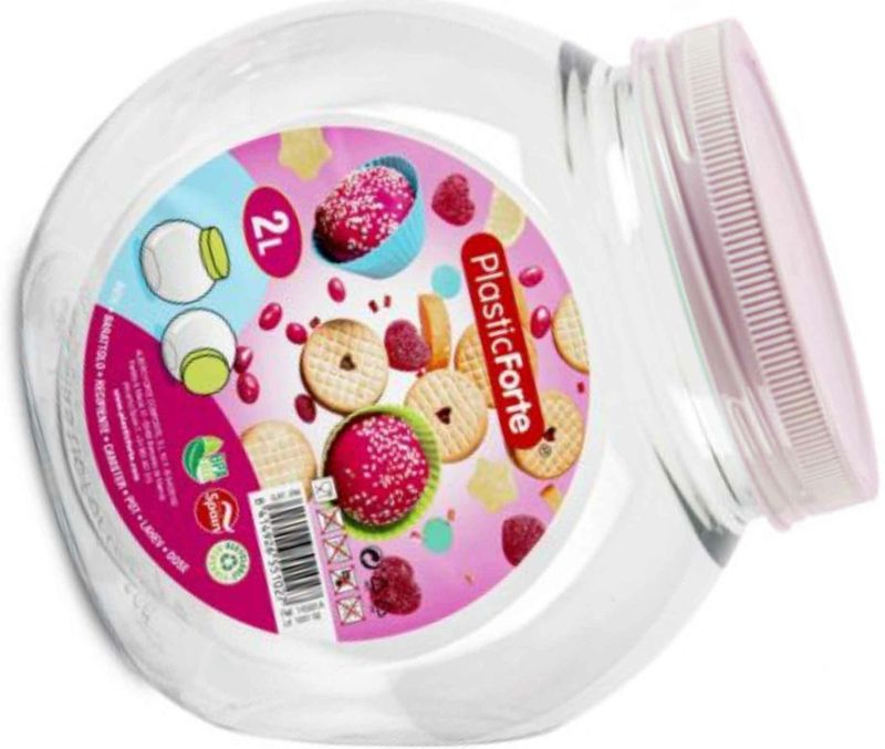 Forte Plastics Snoeppot/voorraadpot - 2L - oud roze - kunststof - D12 x H17 cm