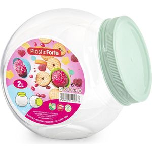 Forte Plastics Snoeppot/voorraadpot - 2L - mint groen - kunststof - D12 x H17 cm