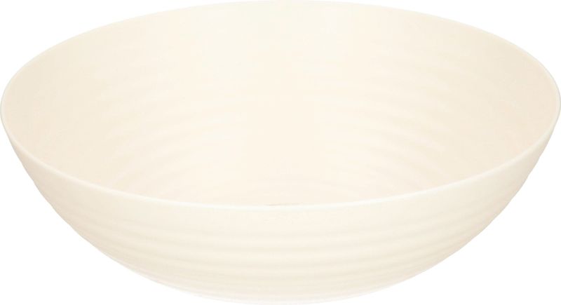 Plasticforte Serveerschaal/saladeschaal - D27 x H9 cm - kunststof - ivoor wit - 3200 ml