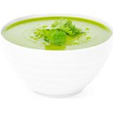 Plasticforte Kommetjes/schaaltjes - dessert/ontbijt - kunststof - D15 x 8 cm/840 ml - Ivoor wit