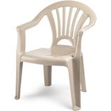 Plasticforte Kinderstoel - 4x stuks - kunststof - beige - 35 x 28 x 50 cm - tuin/camping/slaapkamer