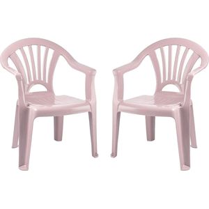 Plasticforte Kinderstoel - 2x stuks - kunststof - rozex 28 x cm - tuin/camping/slaapkamer