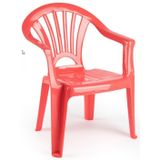 Forte Plastics Kinderstoelen 2x met tafeltje set - buiten/binnen - steenrood - kunststof - tuin meubels