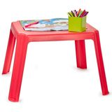 Forte Plastics Kinderstoelen 4x met tafeltje set - buiten/binnen - steenrood - kunststof - tuin meubels